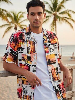 EUC JAYWALKER (XLT) Hawaiian Button Up Beach Style Graphic Shirt
